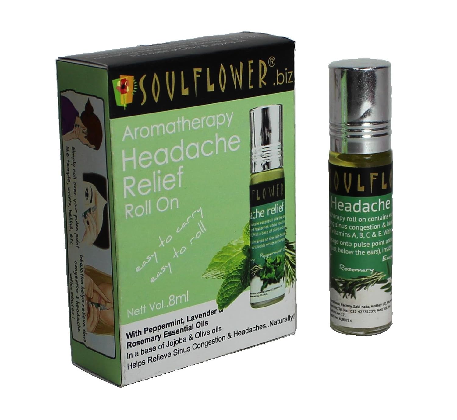 Buy Soulflower Aromatherapy Headache Relief Roll On 8Ml Online at Low