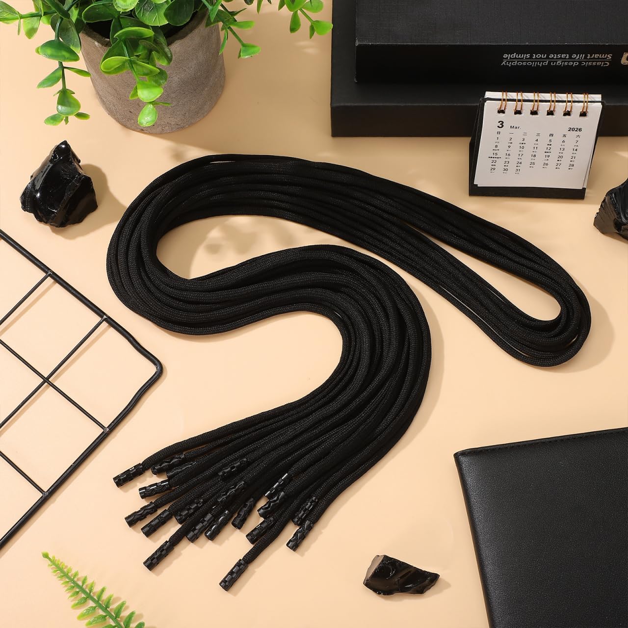 10 Pcs Black Drawstring Replacement Cords for Sweatpants and Sports Pants Durable 51.18 Inch Long Waist Rope Accessories for Joggers Shorts Hoodies and Trousers