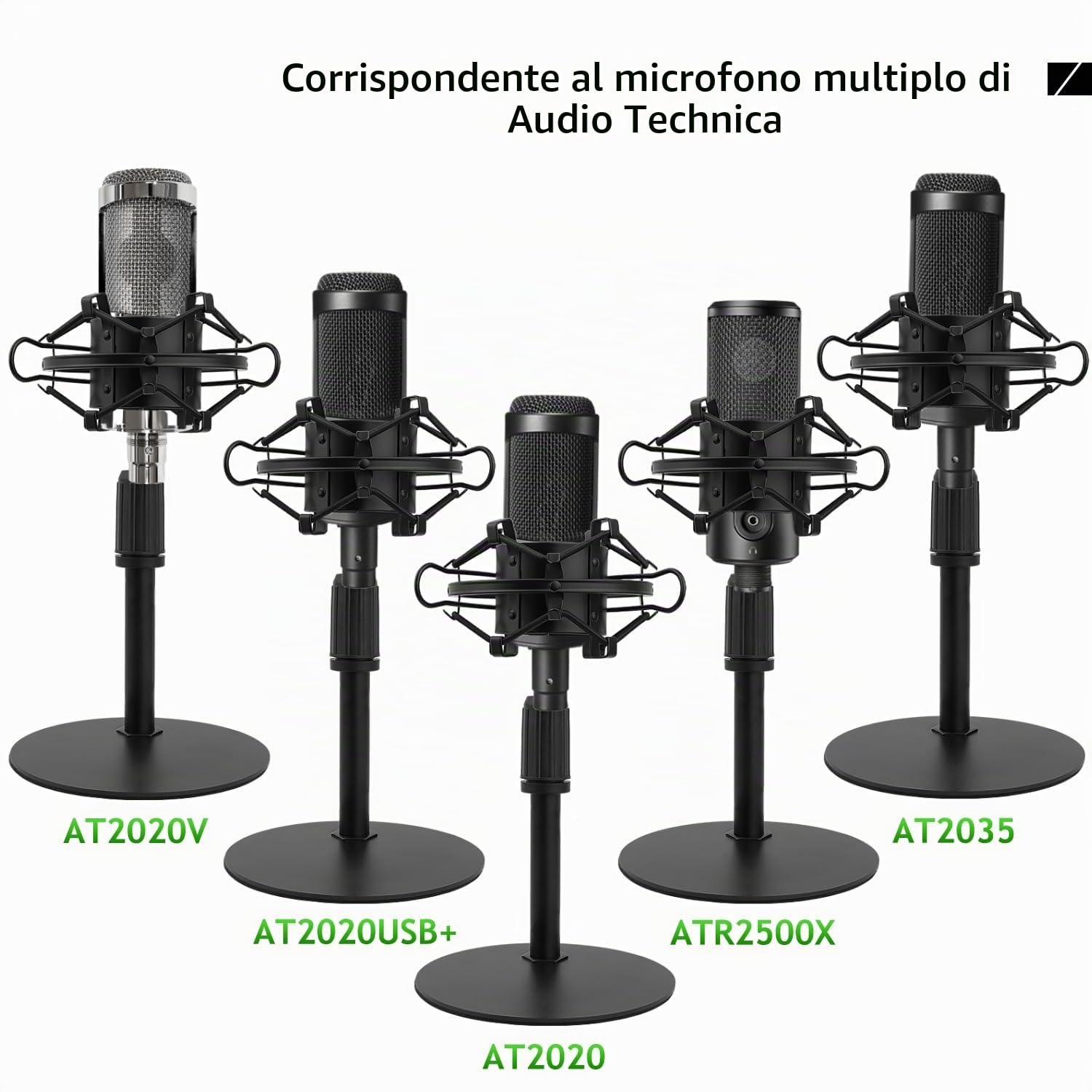Supporto Microfonico da Tavolo AT2020 Migliorato con Supporto Antiurto e Paravento in Cchiuma per Microfono a Condensatore Audio Technica AT2020 AT2020USB+ AT2035 ATR2500