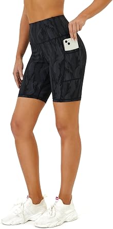 Neonysweets Womens Running Workout Yoga Shorts Half Tights with Pockets