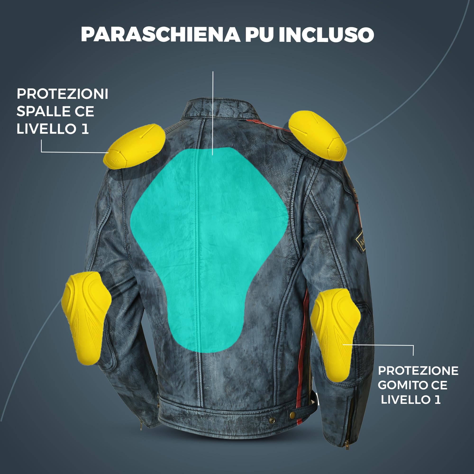 Generico Giubbotto Moto Uomo in Pelle di Agnello – Stile Café Racer & Custom Harley | Vintage Cerato a Mano con Protezioni CE