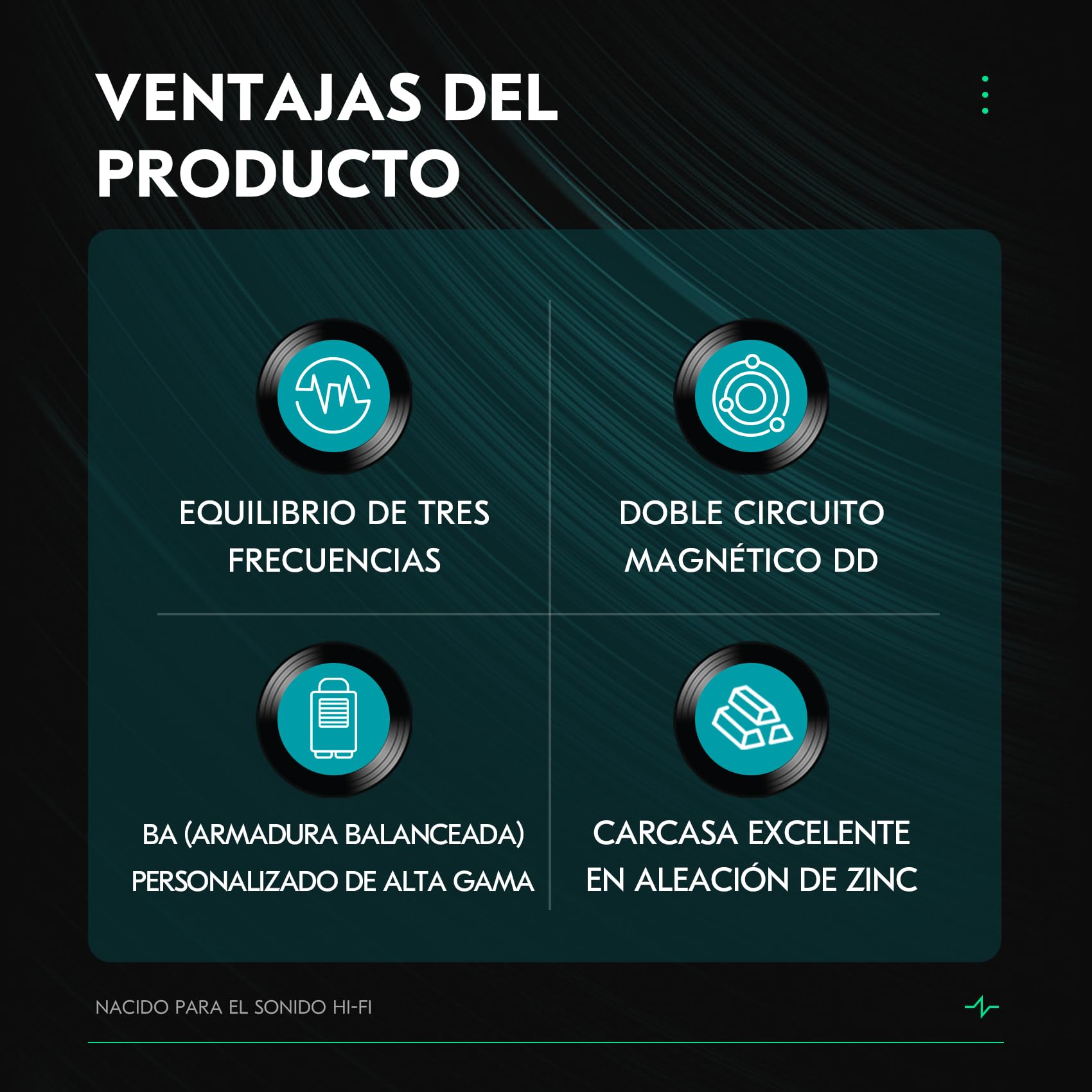 Yinyoo CCZ Harmony BC01 Pro - Auriculares con cable, controlador híbrido 1DD 1BA, IEM, sonido estéreo de equilibrio de tres frecuencias, aislamiento de ruido, ligero