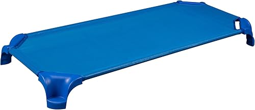 Miniatura 12 de Sprogs Catres apilables de alta resistencia de tamaño estándar de 52 pulgadas de largo para niños y niños pequeños, cunas apilables para niños Azul,