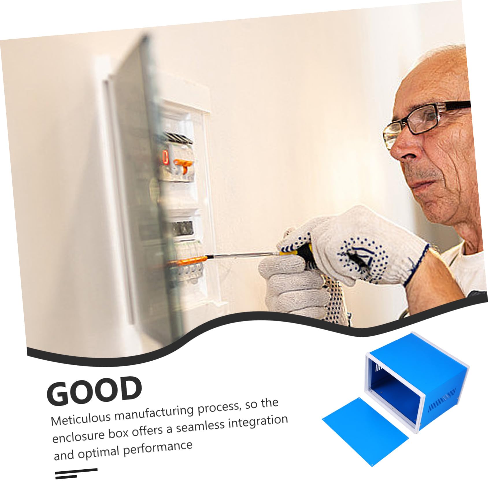 NUOBESTY Elektronikgehäuse aus Metall Schraubbefestigt Schutzgehäuse aus Stahlblech Selbstgemacht Anschlusskasten für Messgeräte und Signalkästen Geeignet für Elektroinstallationen