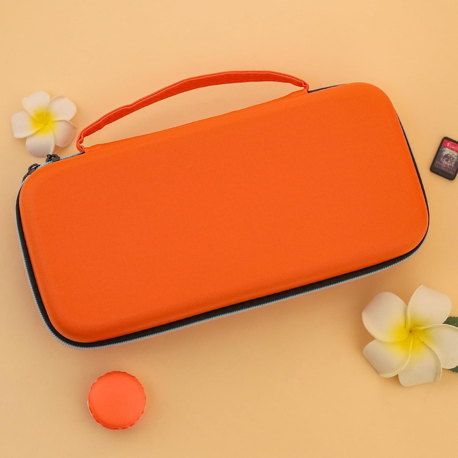 GLDRAM Orange Carrying Case for Nintendo Switch 2 (2025), Durable Hard Shell Protective Travel Bag with Expanded Accessory Compartment & Game Cartridge Case Portable Storage Pouch for Switch 2 - Image 7