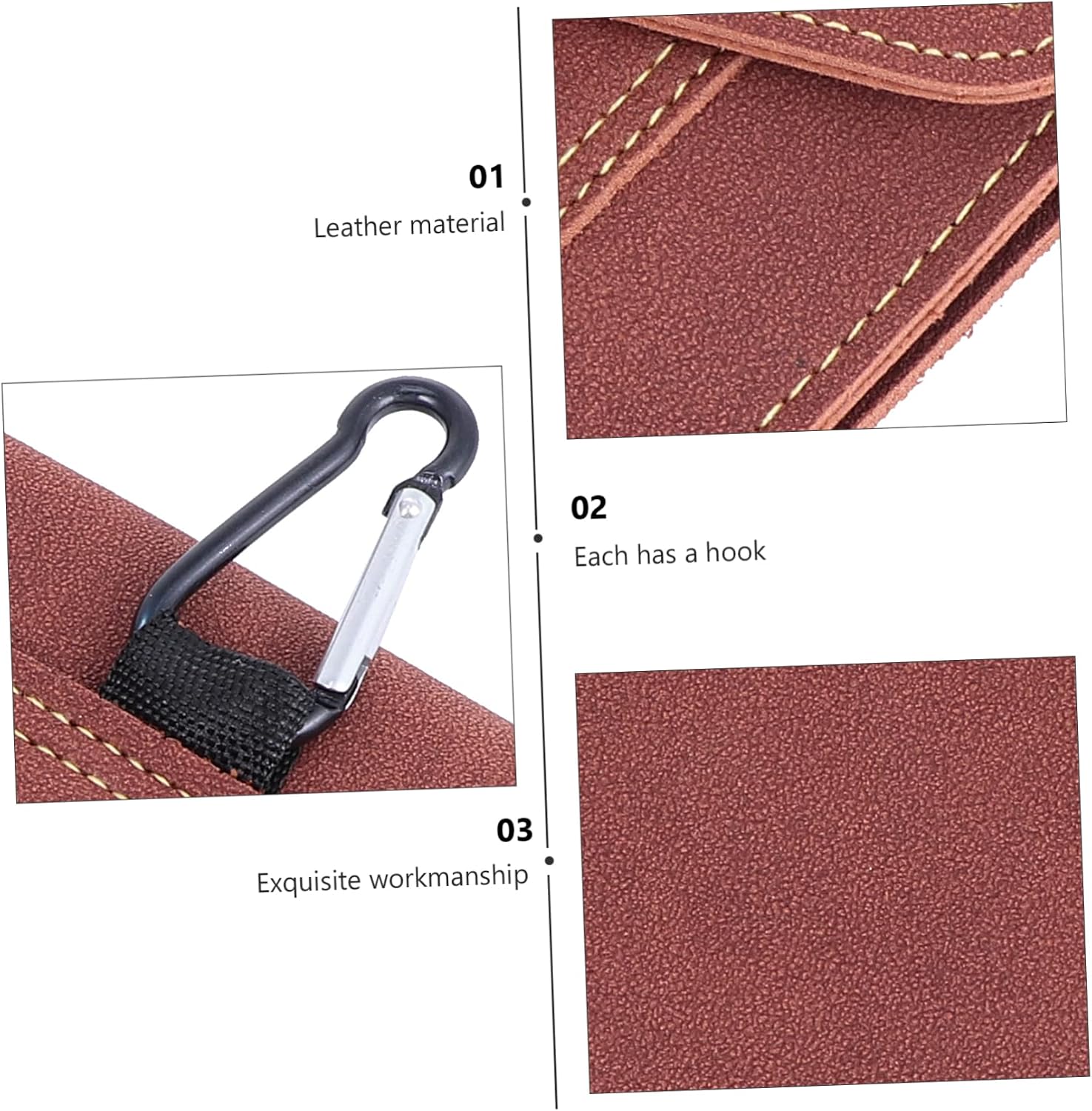 Waterproof Multifunction Phone Protective Bag with Hook Leather Coffee image 5