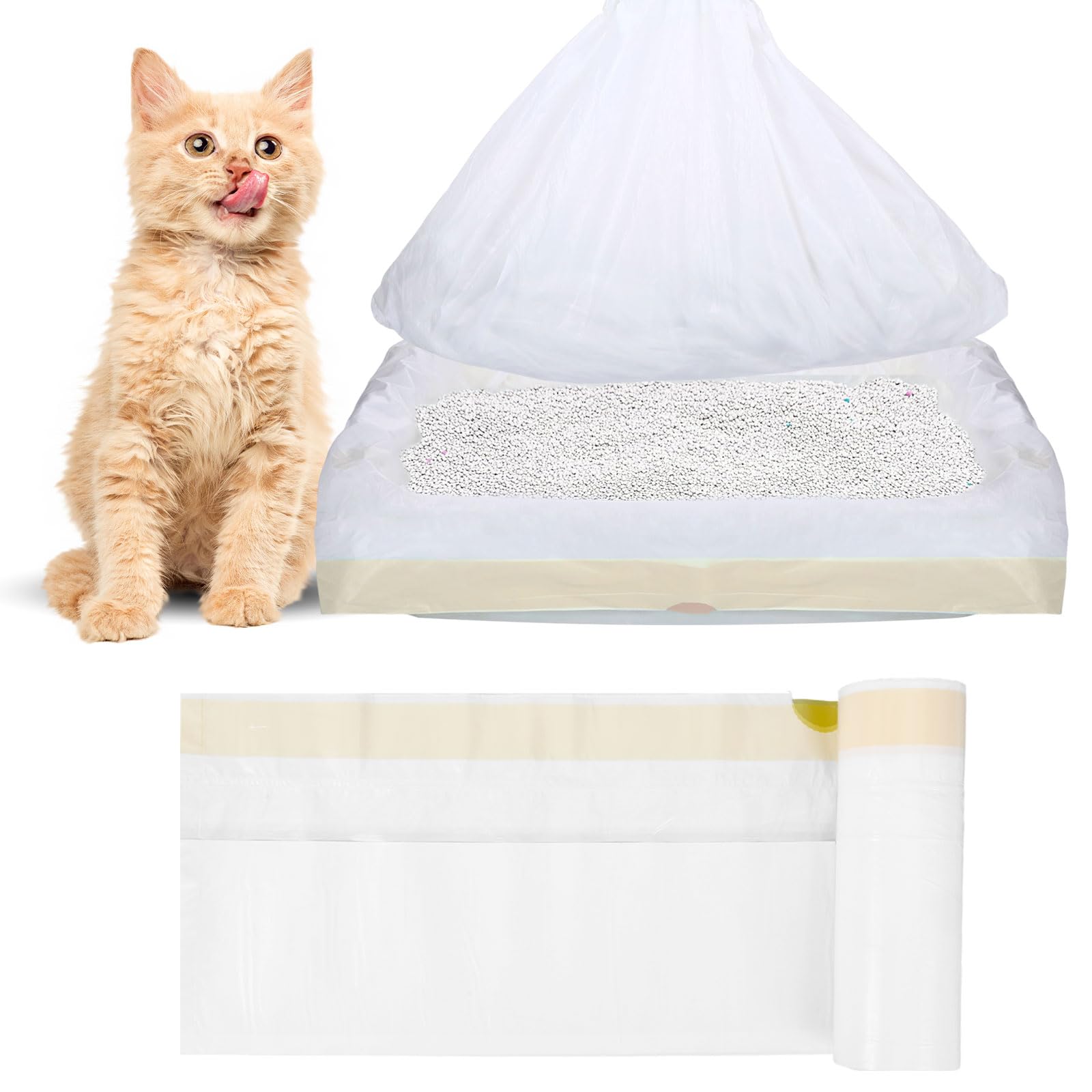 58 x 35 cm, sacchetti per lettiera per gatti, 20 pezzi, M resistenti agli strappi, sacchetti per la lettiera per gatti, sacchetti per la lettiera dei gatti