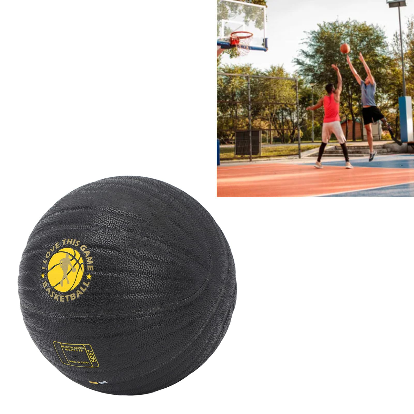 Trening Obciążony PU Rebound Basketball Heavy Trainer dla Mężczyzn, Kobiet, Rozmiar 7, Gra na świeżym Powietrzu w Pomieszczeniu (Żółty)