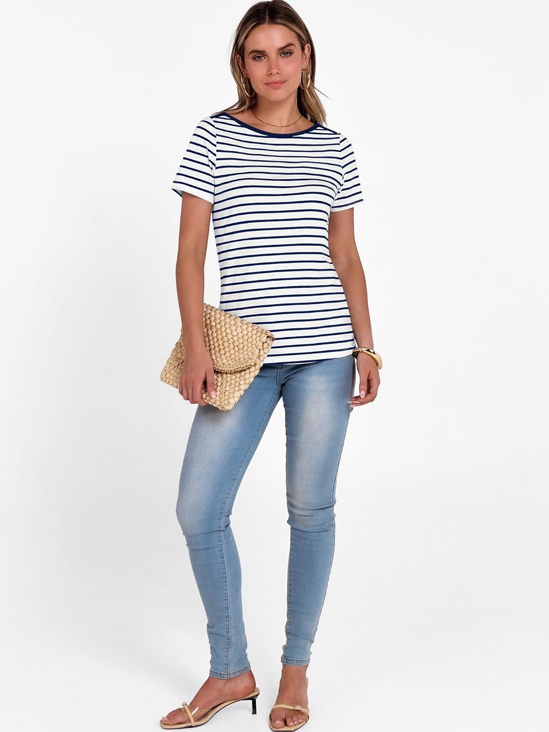 ANRABESS Womens Boat Neck Tops Short Sleeve T-Shirts Causal Fashion Tee Shirts 2026 Summer Spring Clothes - Image 6