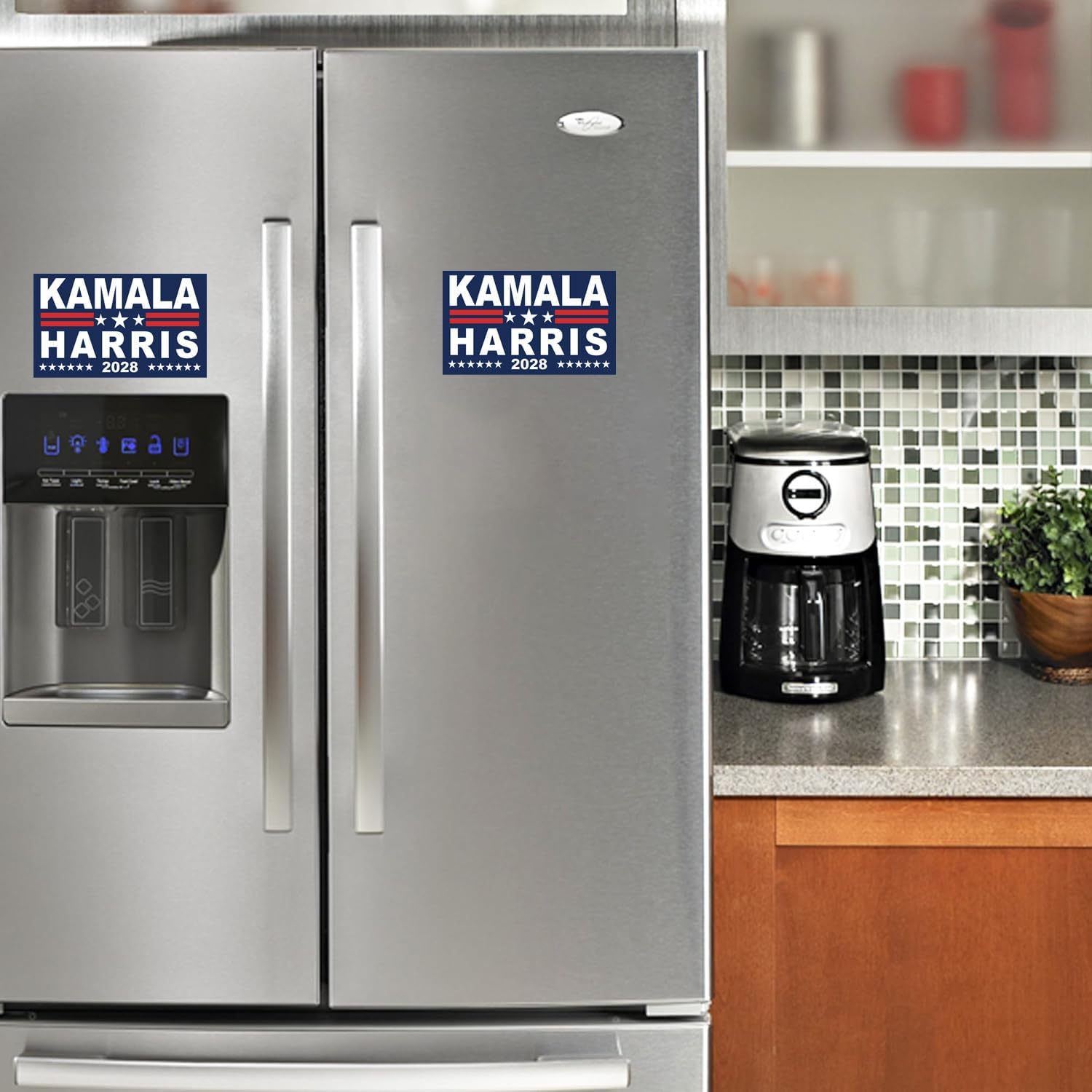 Kamala Harris 2028 President Campaign Car Magnet - 2 Pack 6X4 inch - Vinyl Magnet for Car Truck SUV, Mailboxes, or Any Other Magnetic Surfacet (Blue)