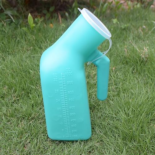 Miniatura 7 de Orinal macho grueso y firme, botella de orina YUMSUM con tapas de repuesto de 32 onzas33.8 fl oz (verde, paquete de 2)