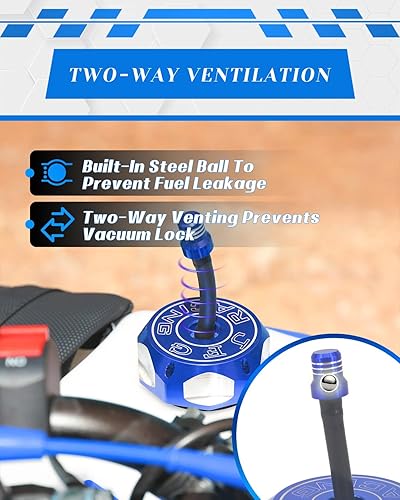 Miniatura 3 de Tapa de gasolina CNC Dirt Bike Tapa de tanque de combustible de aluminio con manguera de ventilación para XRCRF 50 estilo y clon Chinese Pit