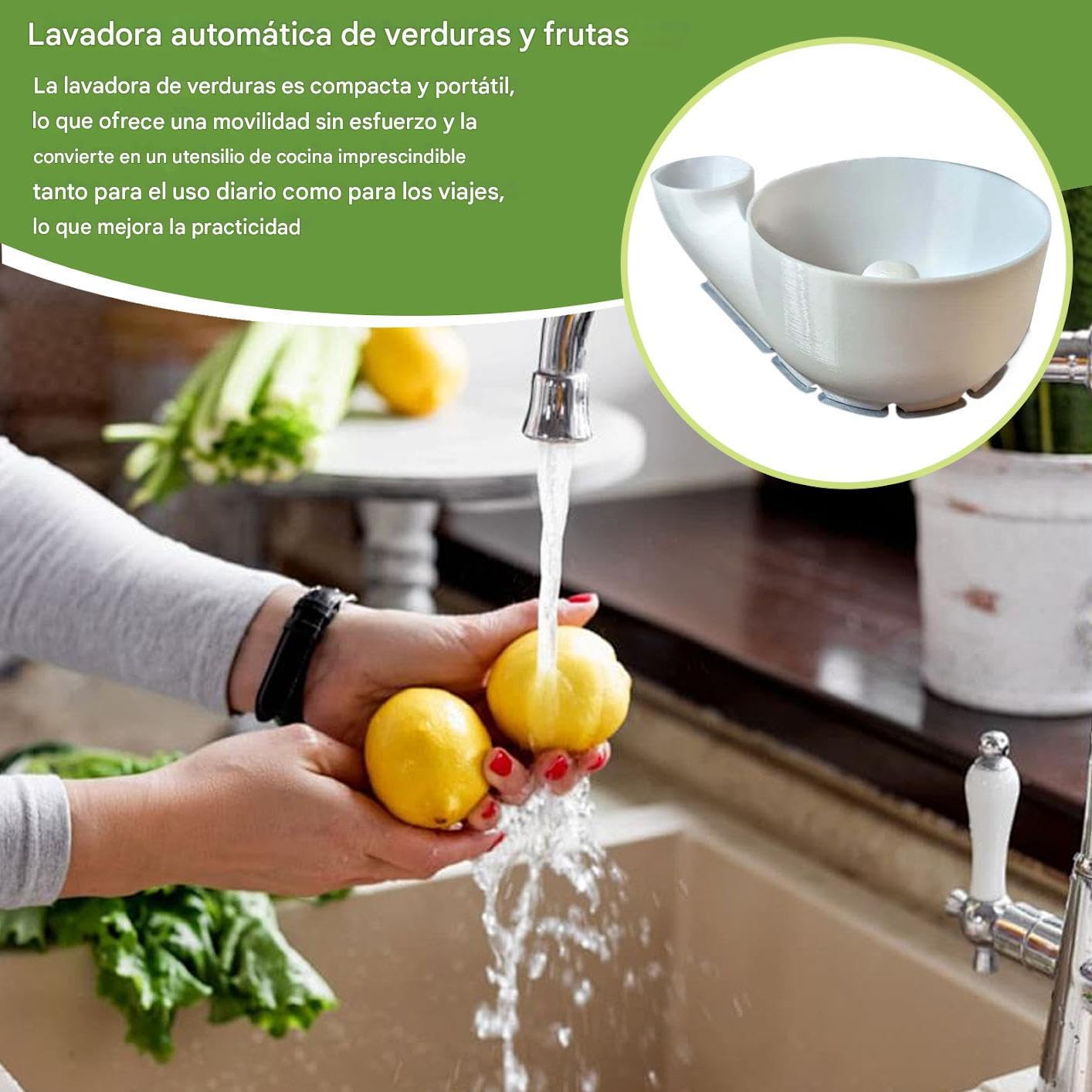 Centrifugador de Frutas | Cuenco Portátil Para Lavar Fruta | Máquina Automática De Lavado De Alimentos Para Drenar Patatas Bayas Cocina Camping Viajes