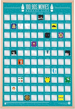 Sweet and Nostalgic 100 90's Movies Bucket List - Scratch off Poster