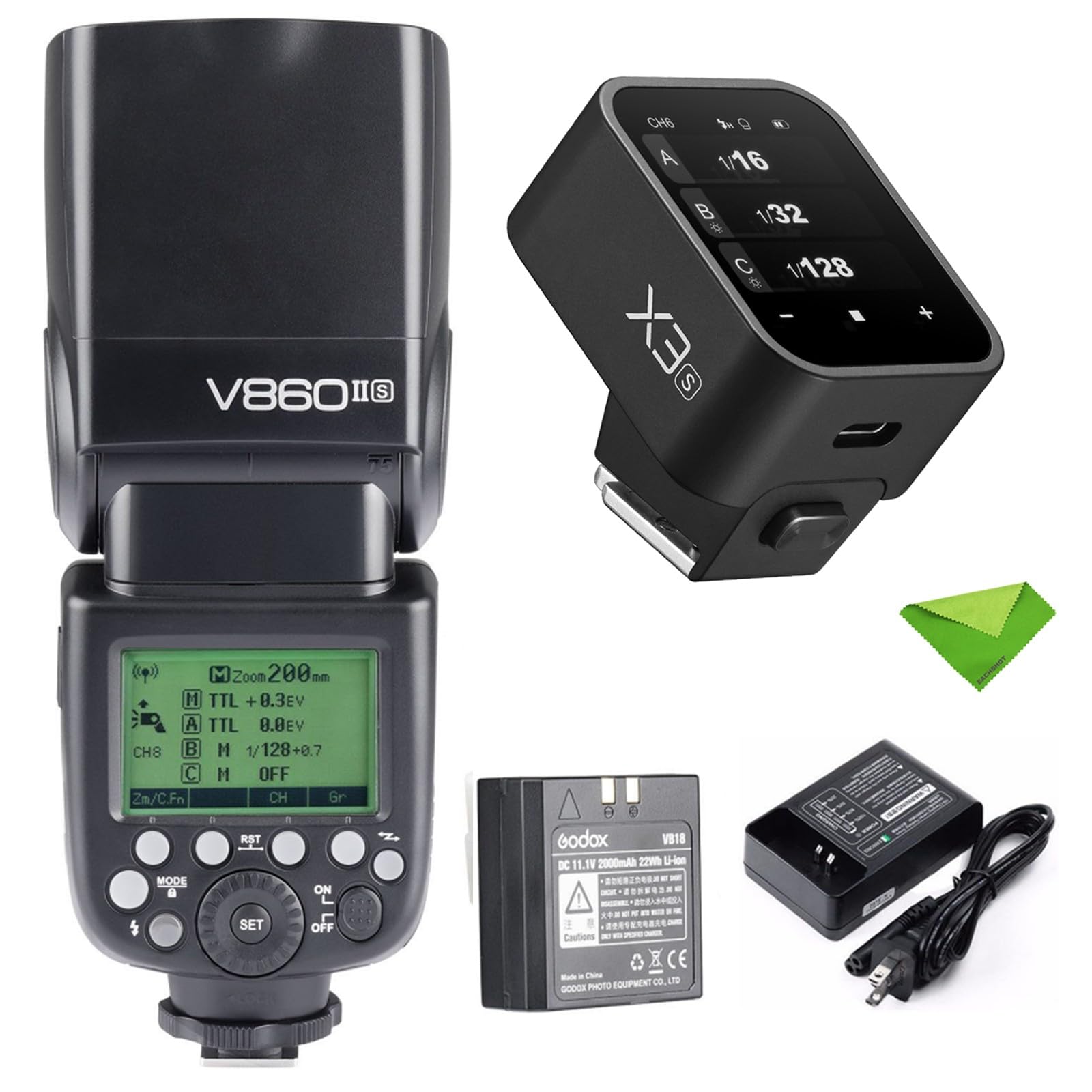 GODOX Flash V860II-S com gatilho de flash Godox X3-S para Sony HSS