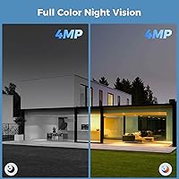 Vista 5 de Hiseeu Security Cameras Wireless Outdoor, 2pcs Solar Powered 3K 4MP Surveillance WiFi Cameras for Home Security Outside, PIR/AI Motion Detection