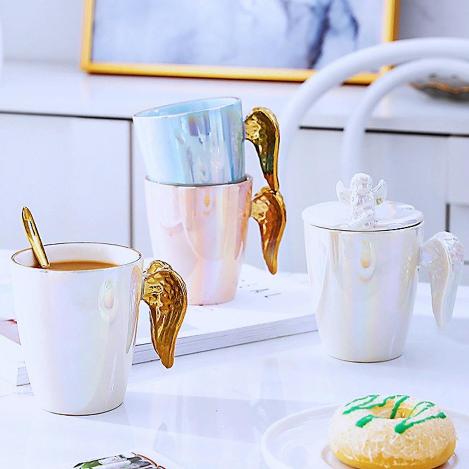 artistic coffee cups Elegant Ceramic Coffee Cups, 6.8 oz Tea Cup and Saucer in Gift Box as – Art  Painting Canvas main image 1