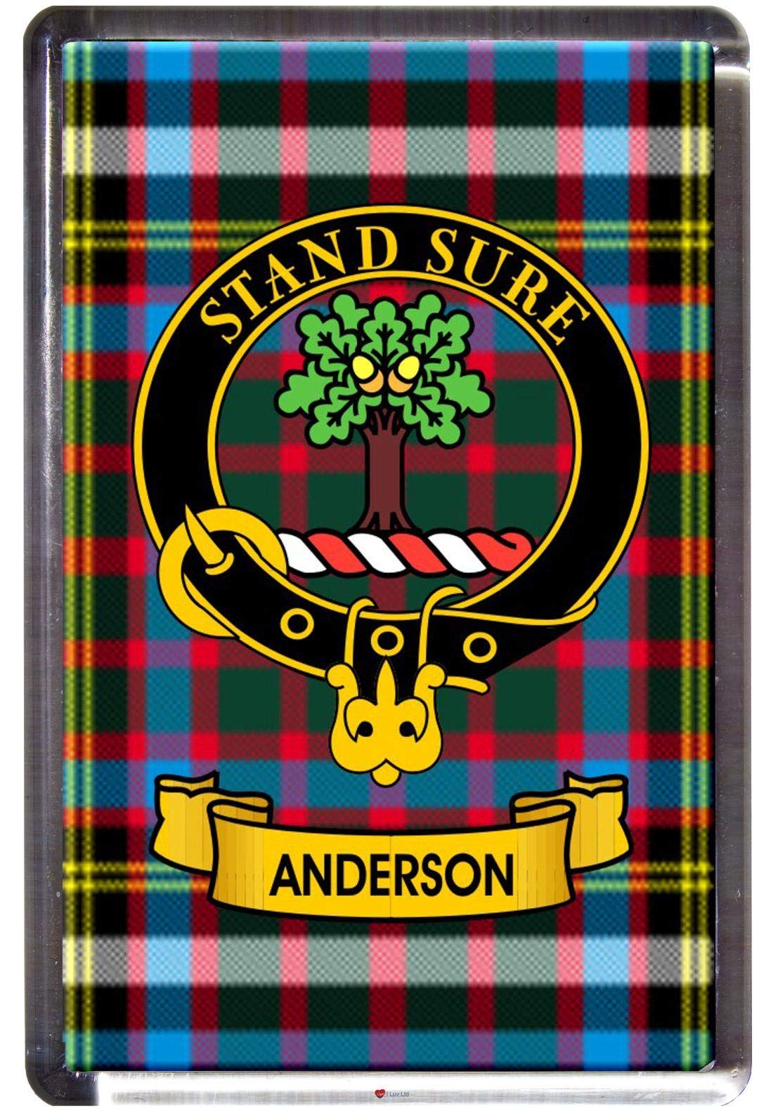 Turnbull Tartan Fridge Magnet with Scottish Clan Crest on Clear Acrylic Base