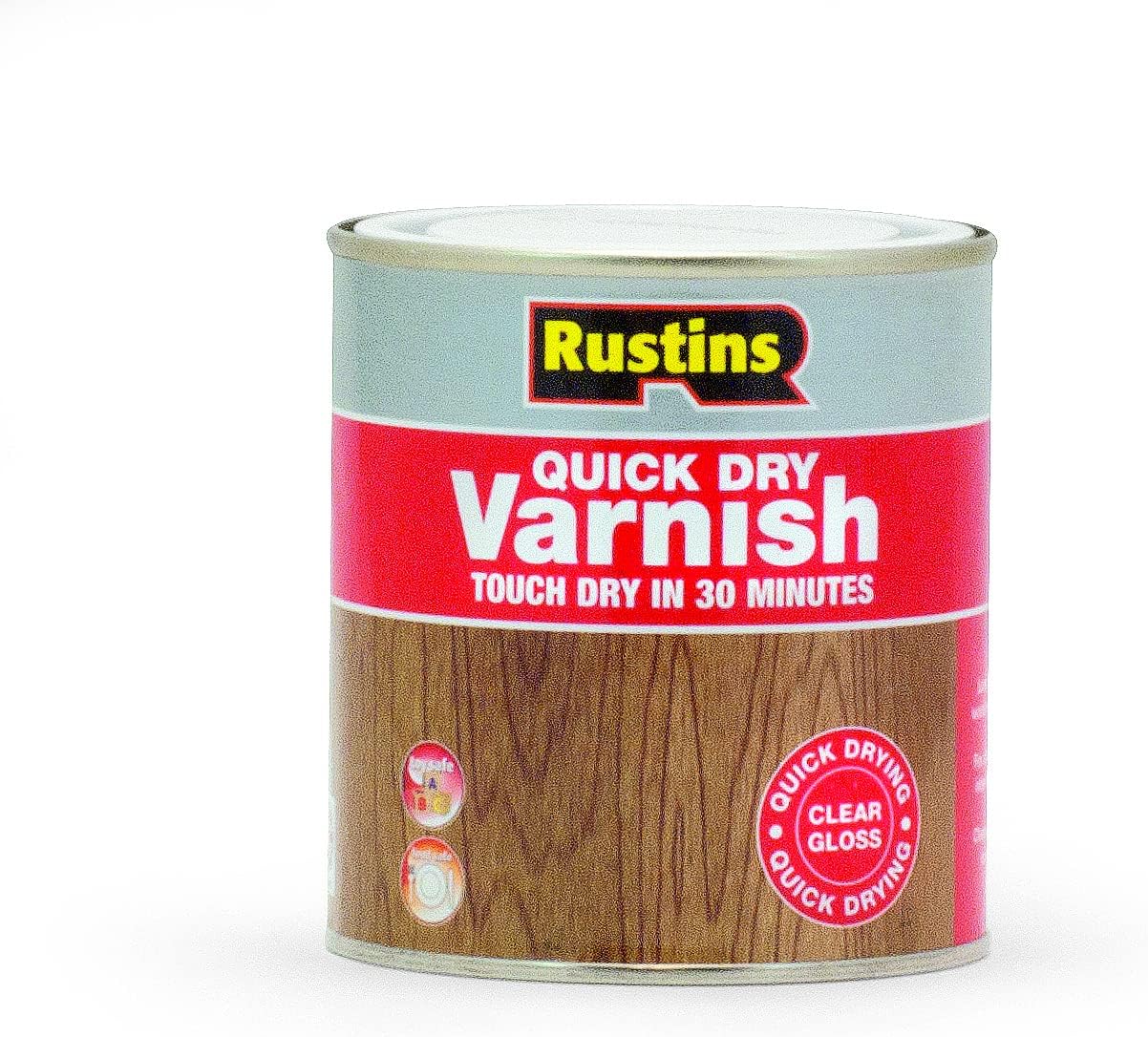 Quick Dry Varnish Clear Gloss 500ml-Fast-Drying Water-Based Wood Varnish; Durable Non-Yellowing Finish in Gloss, Satin or Matt for Indoor Use