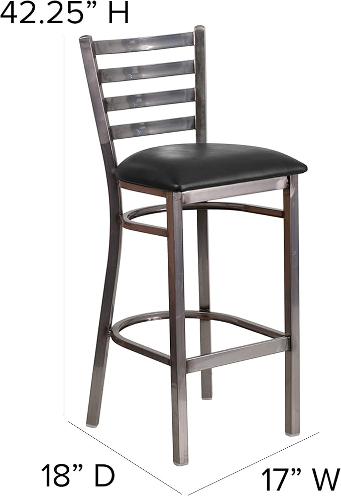 Butaco Flash Furniture Hercules Metal con Asiento Vinilo Negro 2 Pzas miniatura 3