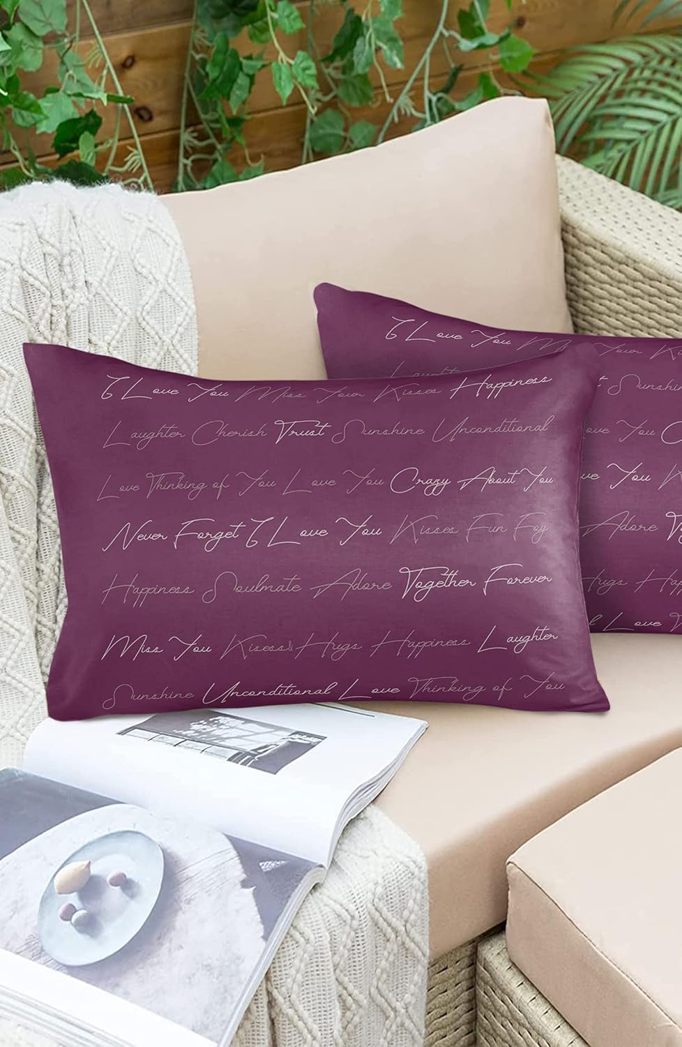 Waterproof Love Words Outdoor Pillow Covers, Jamaica Ubuy
