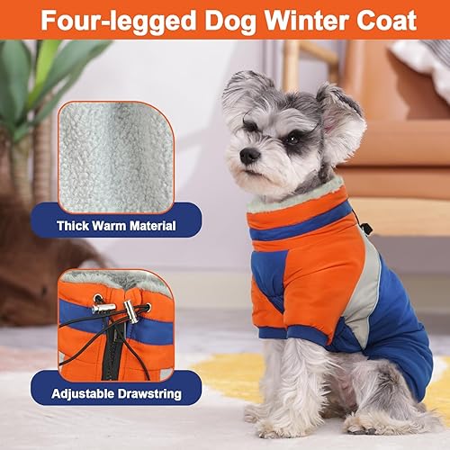 Miniatura 3 de Kuoser Abrigo de cuerpo completo para perro, abrigos para perros pequeños con arnés integrado, abrigo de invierno cálido para perro, chaqueta