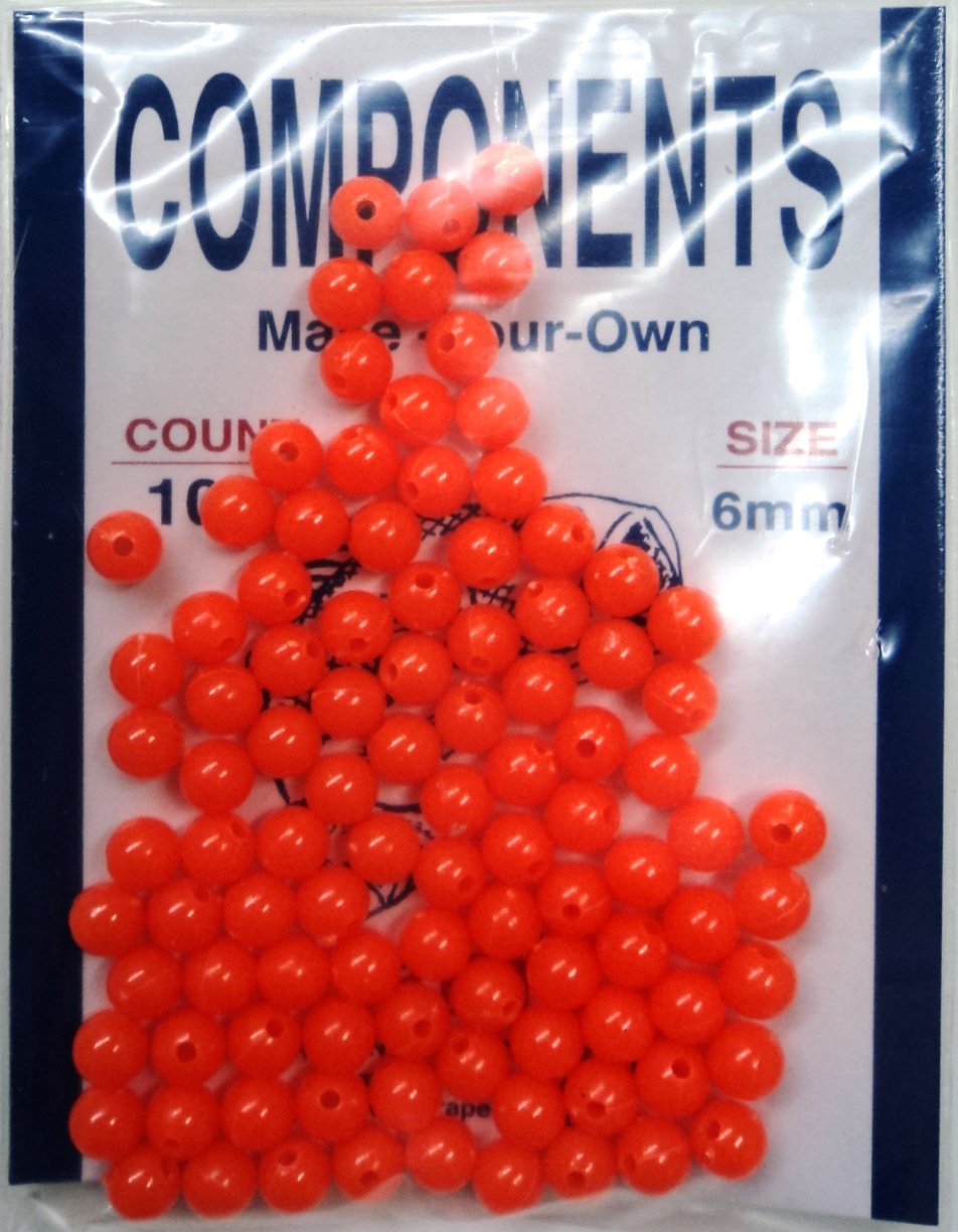 Catchmore 6MM Beads - Multiple Colors - Round or Faceted - 100 Per Pack - Hard Plastic