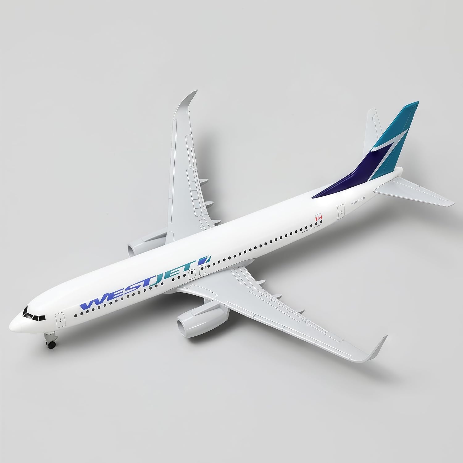 Diecast Metal WestJet Boeing 737 Model 1/300 Scale 20cm Precision Display Aircraft for Desk Collection Gift