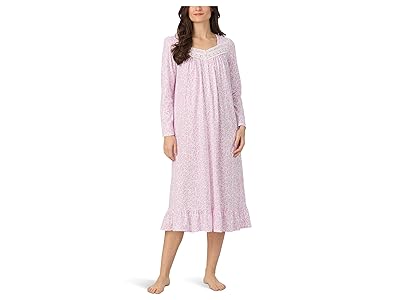 Eileen West Cotton Knit Long Sleeve Long Nightgown Women