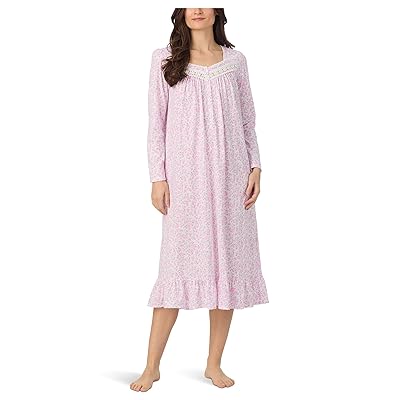 Eileen West Cotton Knit Long Sleeve Long Nightgown Women