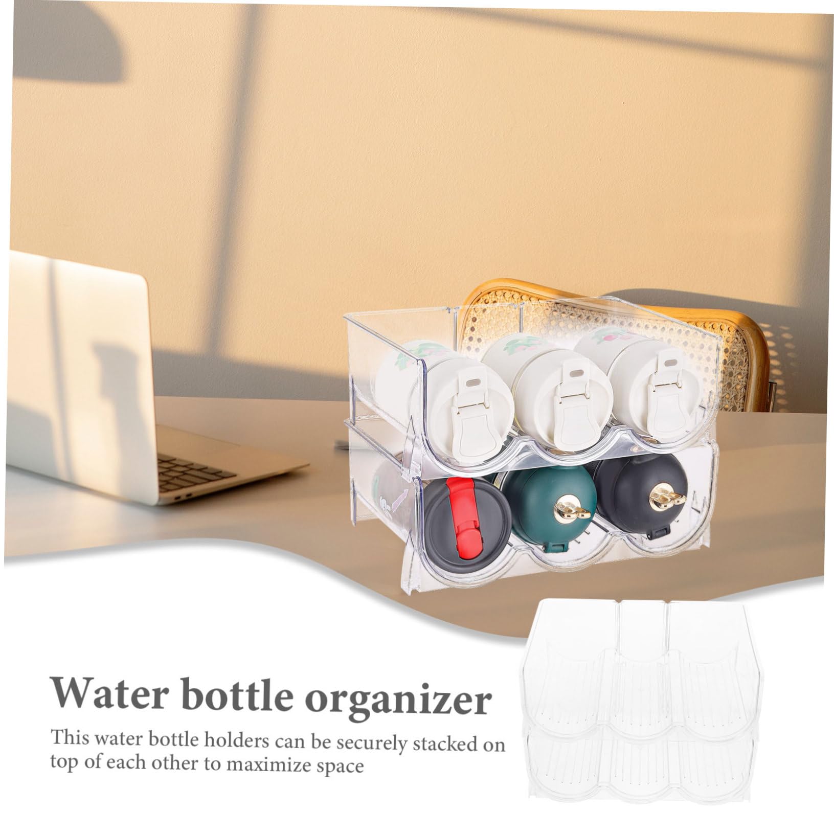 ABOOFAN Casier à Bouteilles Empilable Pet Transparent, Lot de 2 Set de Set