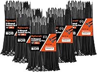 Vista 9 de Bridas resistentes de 12 pulgadas, dentadas en forma de V de doble cara con bridas de cables de resistencia a la tracción de 200 libras, bridas