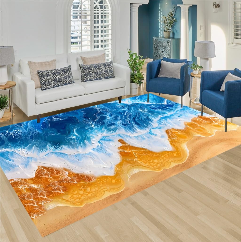 Amazon.com: 3D Illusion Ocean Waves Vison Unique Designer Coastal