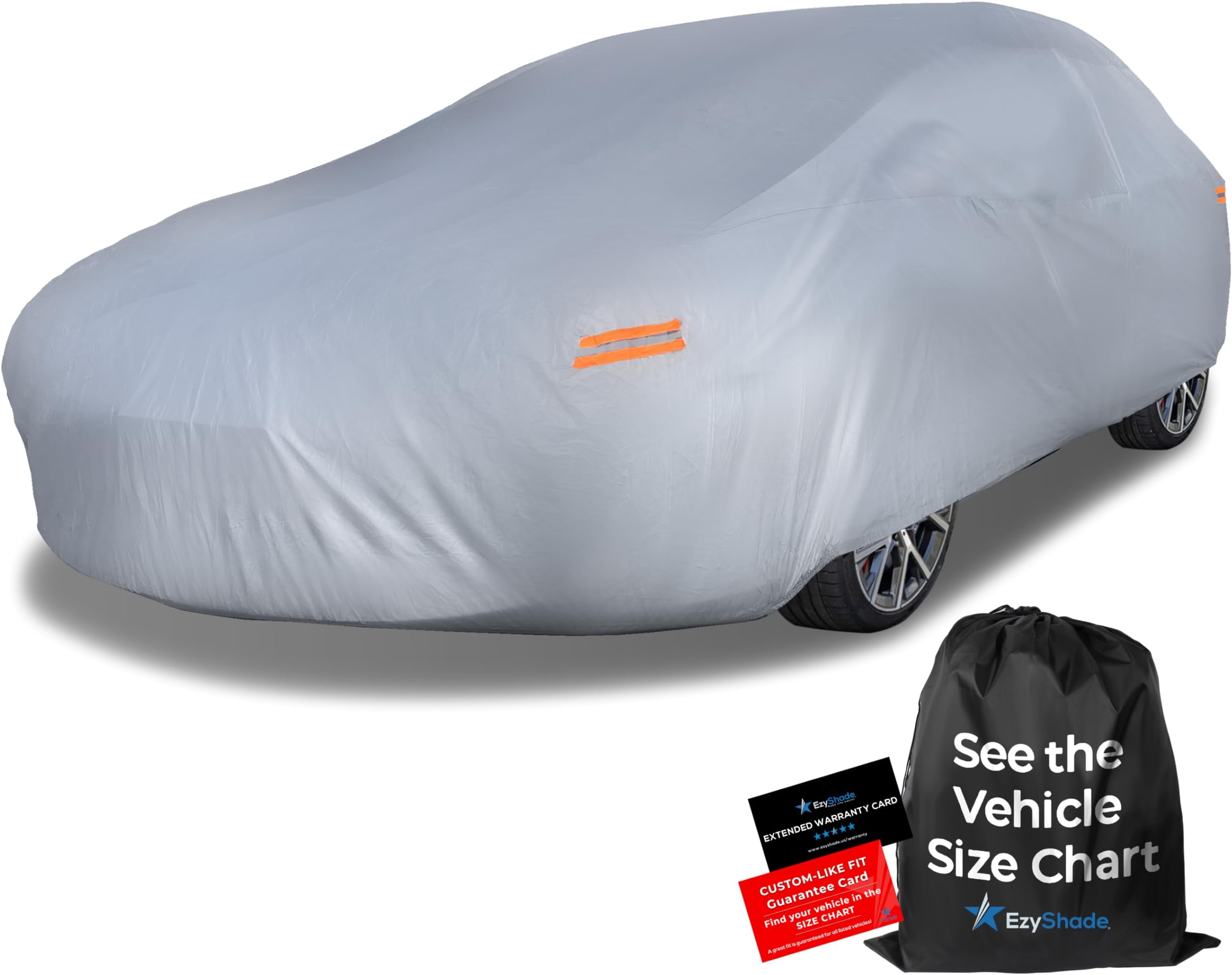 EzyShade 10-Layer Waterproof Sports Car Cover. See Vehicle Size-Chart for Accurate Fit. All Weather Full Outdoor Covers. Corvette Mustang Porsche Classic Cars. Sun Snow Rain. Size C3 (See SizeChart)