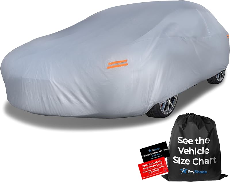 EzyShade Sports Car Cover Waterproof All Weather. See Size-Chart. Size C4 | Multi-Layer Outdoor Full Exterior Covers for Automobiles. Corvette, Mustang, Trans Am, Classic Cars - See Vehicle Size Chart