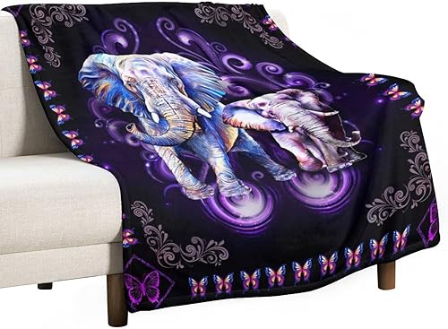 Miniatura 3 de Manta de elefante, regalos para niñas y niños, manta de elefantes para niños y adultos, manta de forro polar suave, cálida y acogedora para sofá,