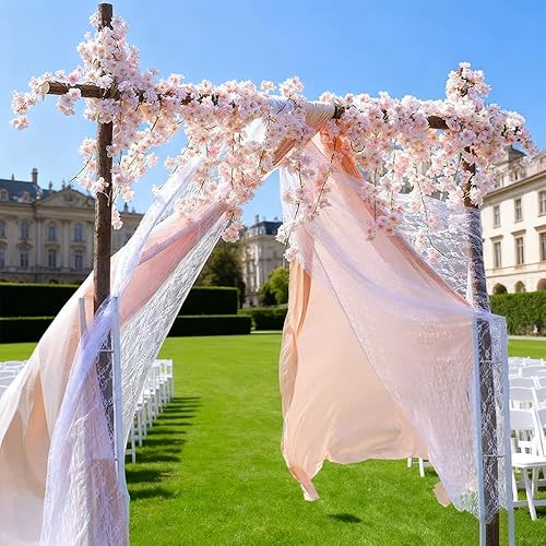 Miniatura 7 de 10 PIEZAS Guirnalda de flores de cerezo artificial de seda de 59 pies, enredaderas colgantes de flores Sakura para bodas, fiestas, hogar, arco,