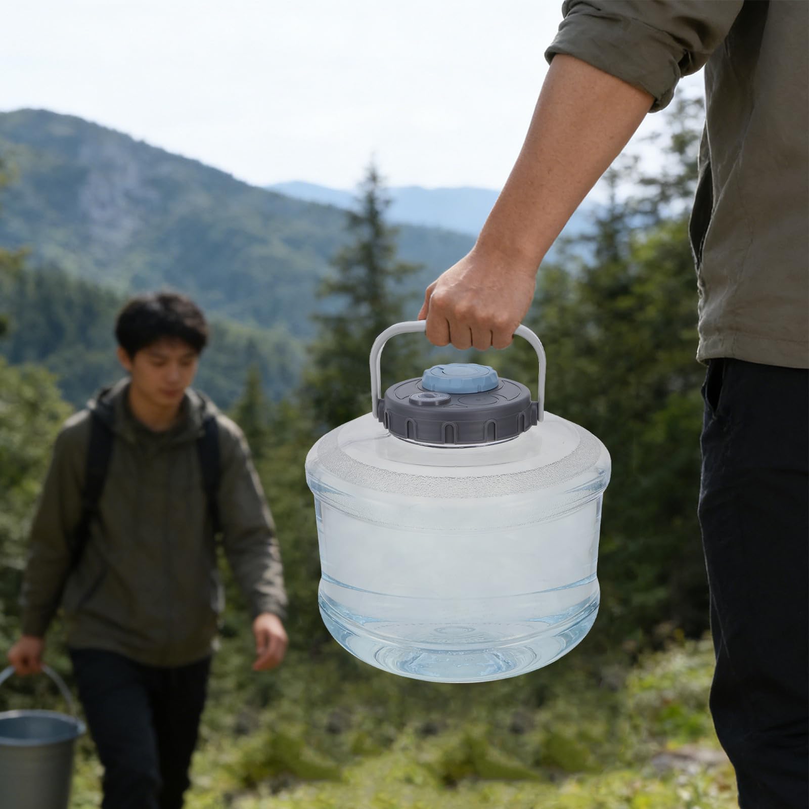 IMIKEYA Tragbarer Wasserbehälter 5l mit Auslaufsicherem Deckel und Zeitschaltuhr aus PC für Camping und Outdoor Wasserspeicherung
