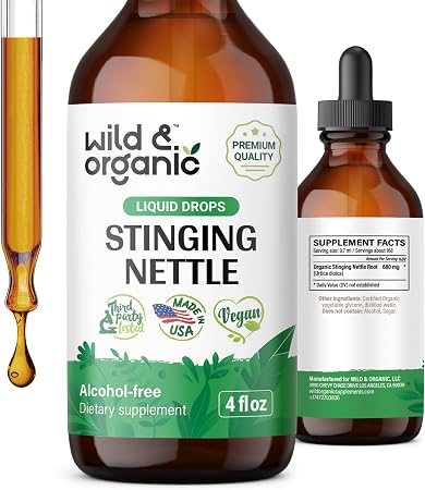 Stinging Nettle Tincture - Organic Stinging Nettle Root Liquid Extract - Vegan, Alcohol Free Supplement - 4 fl oz