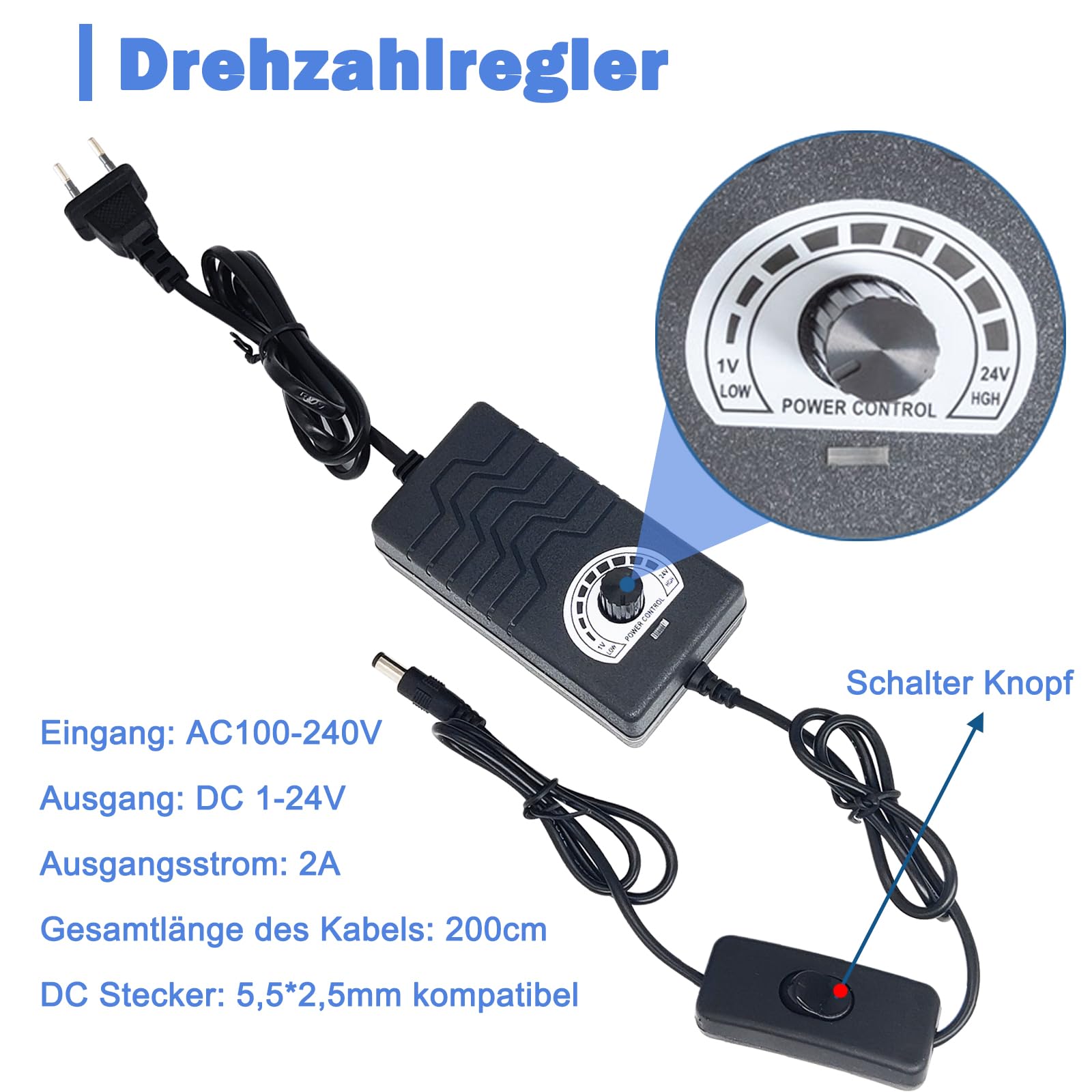 Hubkolbenmotor Linearaktuator DC 24V DIY Motor Hub 3cm-15cm 120rpm mit Drehzahlregler und Ende Verbinder