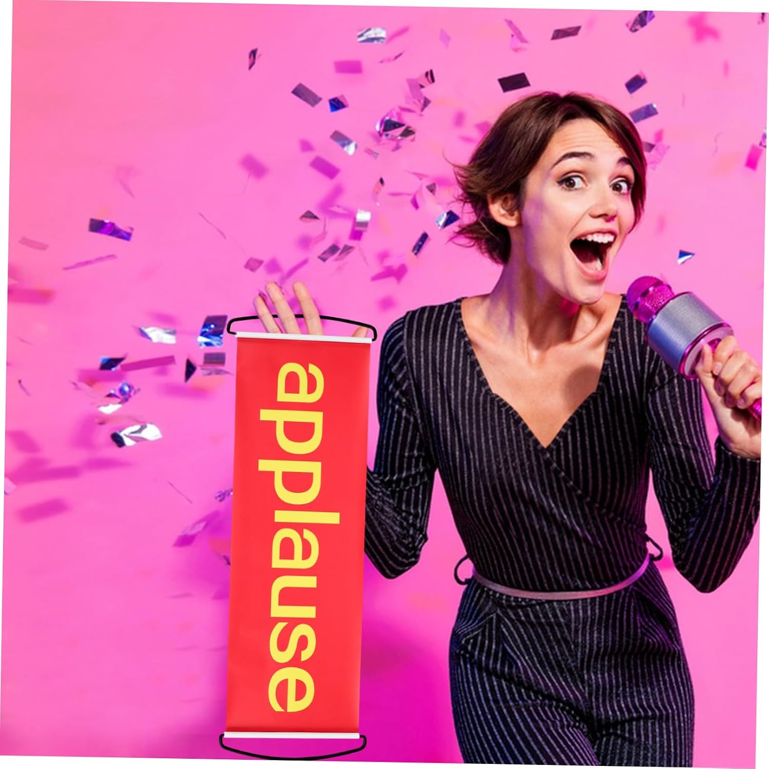 Wakauto Automatic Retractable Applause Sign Small Comedy Prop for Party Performances Bachelorette Party Accessories Wedding Decorations Enhances Audience Interaction and Fun image 5