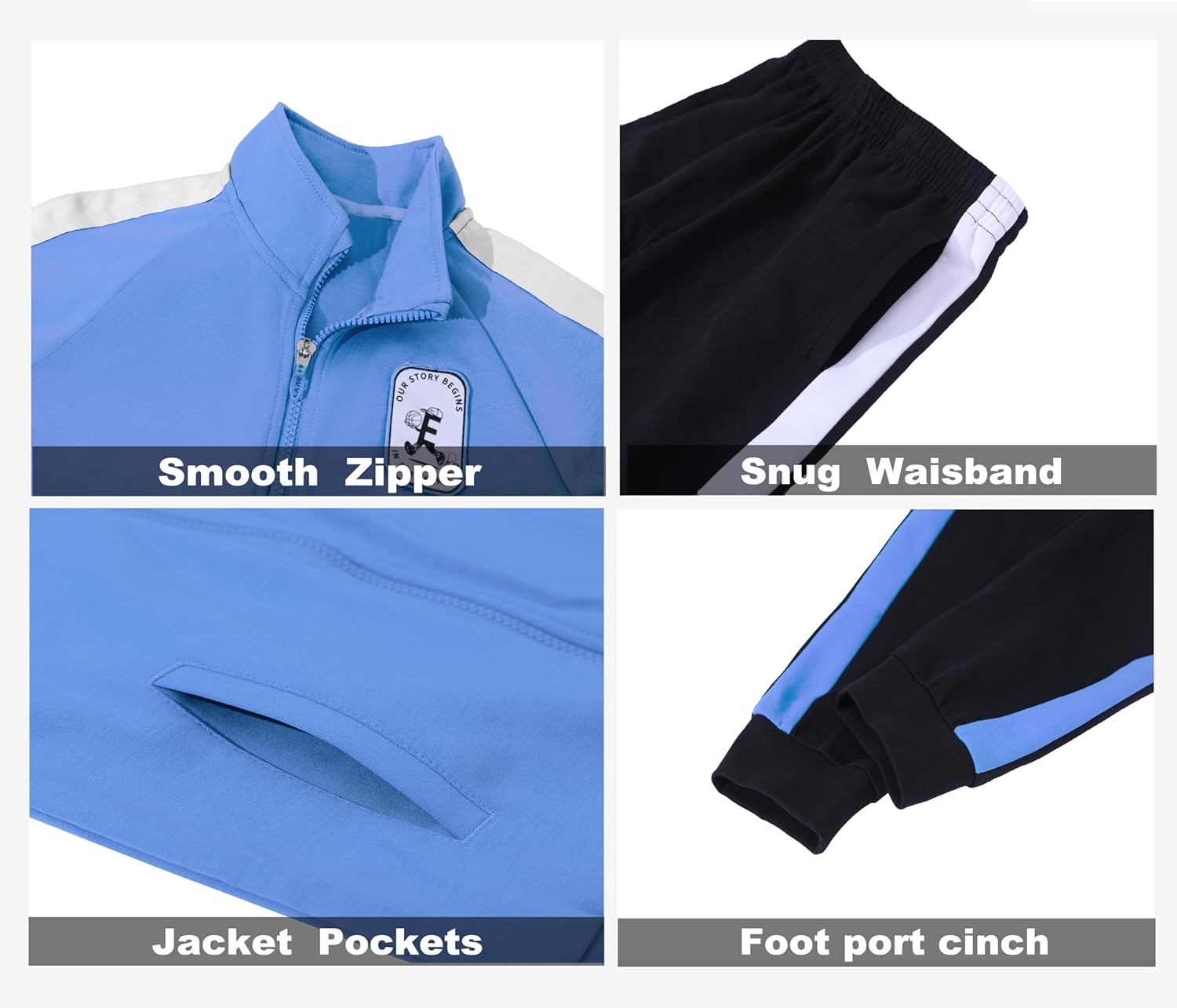 Kids Boys Tracksuit 2 Piece Boys Outfits Full Zip Jacket and Jogger Pant Set Sweatpants Activewear Clothes Set - Image 7