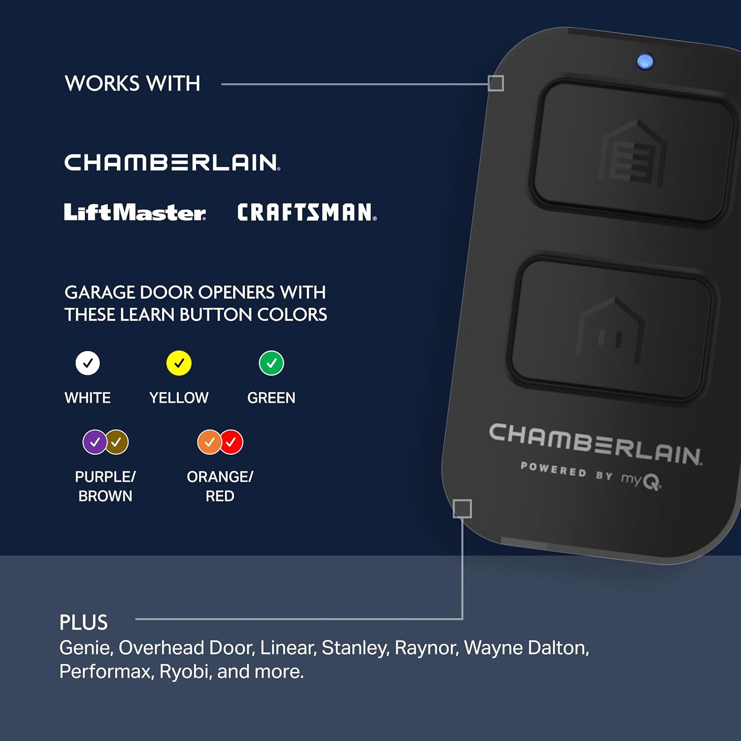 Chamberlain myQ Universal 2-Button Garage Door Remote Control