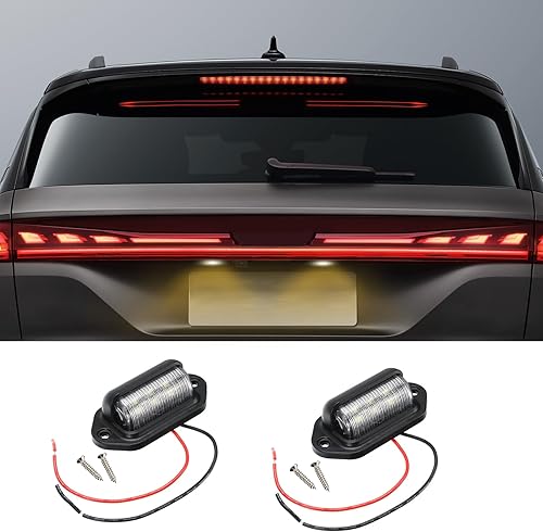 Miniatura 10 de 2 luces LED para matrícula, 12 V-24 V, amarillo ámbar, luz trasera, impermeable, 6-SMD, lámpara trasera para camión, SUV, remolque, camiones y barcos