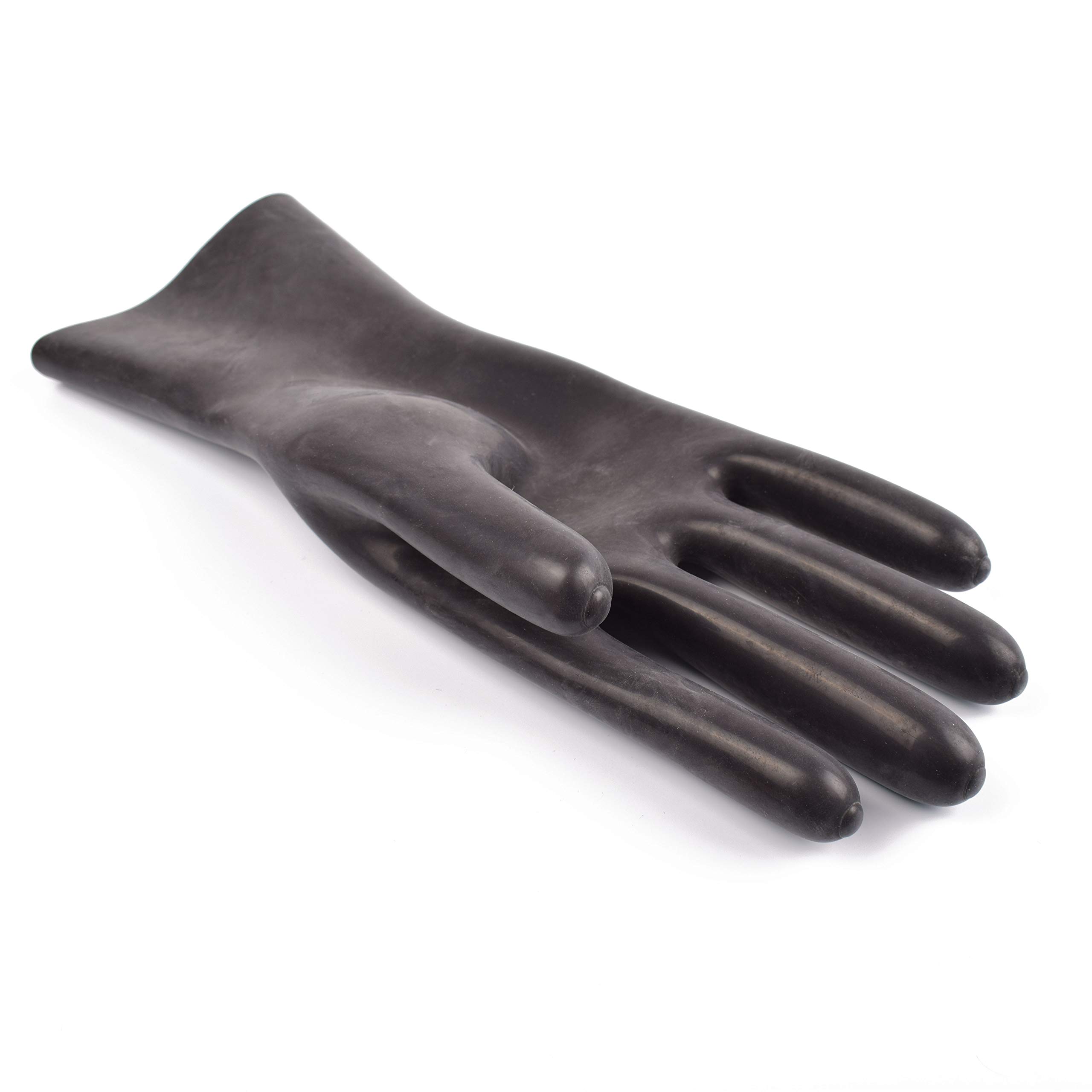 Rubberfashion Paire de gants en latex pour pratiques sexuelles - unisexe - très épais - court noir 0.8mm Medium