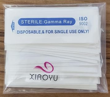 Xiaoyu 50PCS Microblading Needles, Permanent Makeup Manual Tattoo Eyebrow Blade Bevel for Eyebrow Tattoo Pens, White, 9 Pin