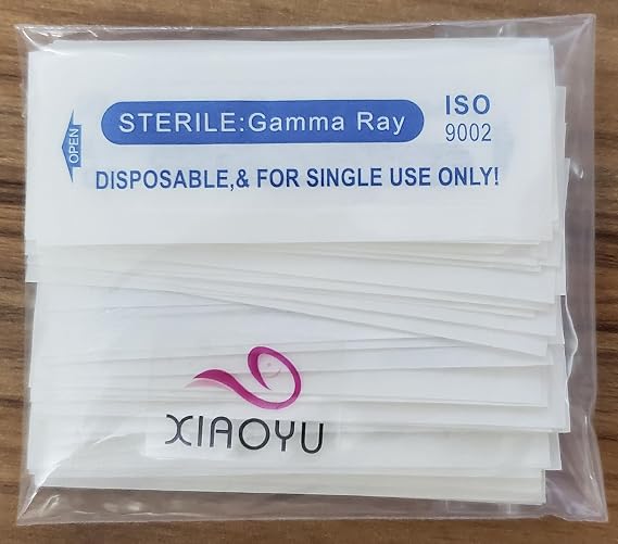 Xiaoyu 50PCS Microblading Needles, Permanent Makeup Manual Tattoo Eyebrow Blade Bevel for Eyebrow Tattoo Pens, White, 9 Pin