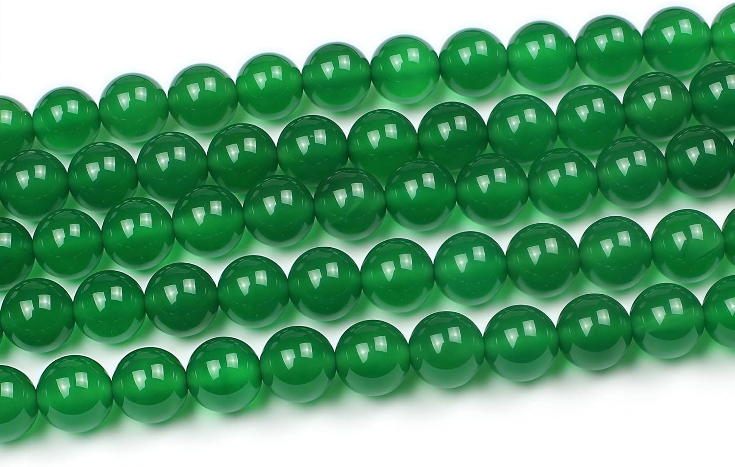 MJDCB 7A Natural Green Agate Round Stone Loose Beads for Necklace Bracelet Charms Jewelry Making 15"(4mm) - Image 4