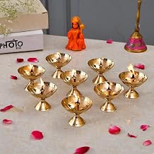 Pyali Diya Deepak Oil Lamp for Diwali Decoration Item, Daily Puja & Other Religious Rituals | Home Décor | Deepak for Home, Office & Temples | Festive Gifts (Set of 8)