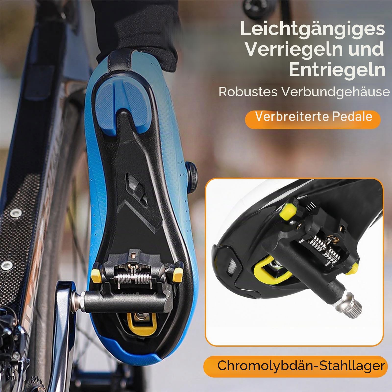 Fahrradpedale rutschfest Compatibel mit Shimano SPD Sl Rennrad SDP Pedale Ohne klick mit 9/16'' Kugellagern für MTB Gravel SDS Klickpedale Clipless, Pedale Fahrrad Pedal Rennpedale for Cycling Sport & Freizeit
